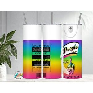 People Be Gone 20oz Skinny Tumbler Custom W/Metal Straw Double Insulated